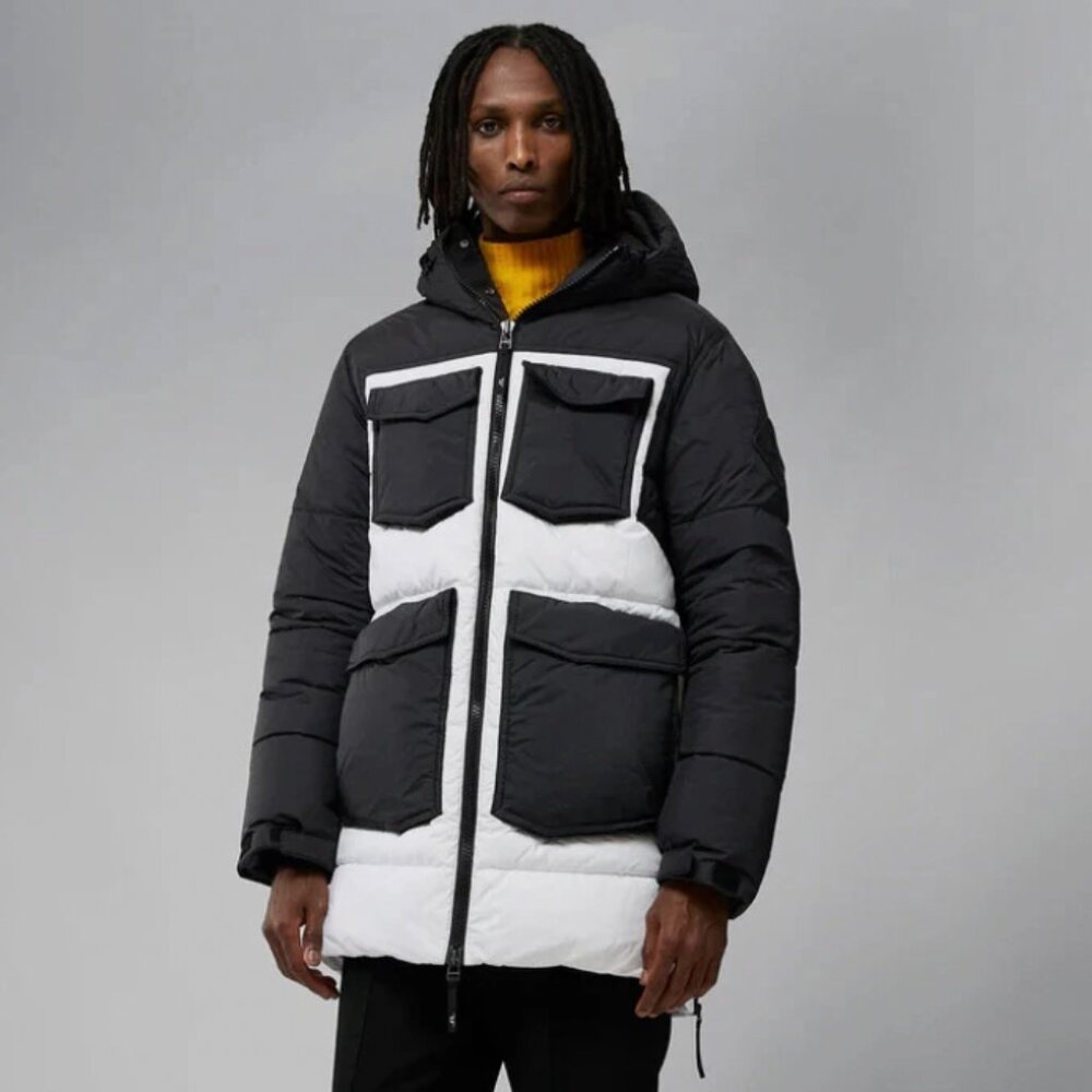 J.Lindeberg Galaxy Expedition Down Parka Jacket Black White Ski Snowboard Winter